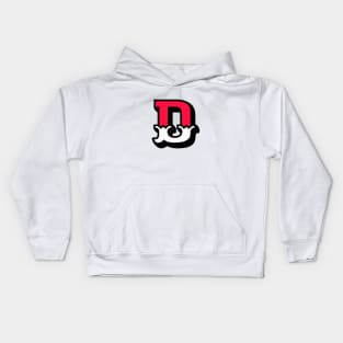 Monogram D - Alphabet Scrapbooking Red/White Circus Style Kids Hoodie